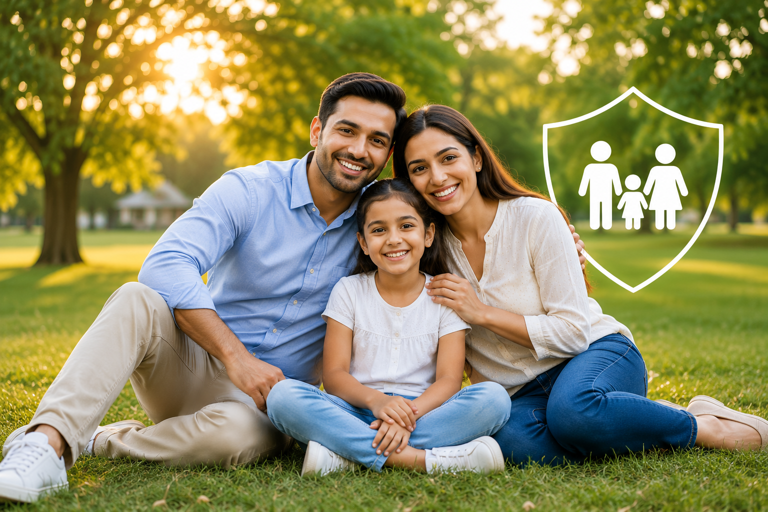 Happy family representing life insurance protection